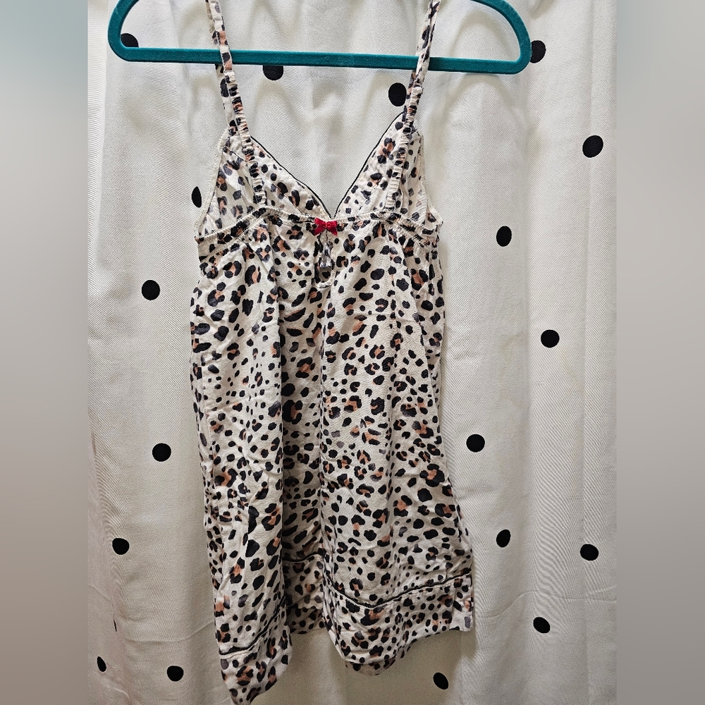 Victoria's Secret leopard print cotton lingerie babydoll cami M - Picture 8 of 9